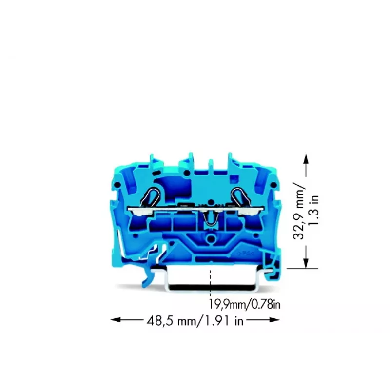 WAGO 2002-1204 4-vodičový Push-in svorkový blok, 2,5 mm², 800 V, sivý