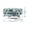 WAGO 2002-1401 priechodná svorka, 4-vodičová, 2,5 mm², Push-in CAGE CLAMP, 800 V, sivá