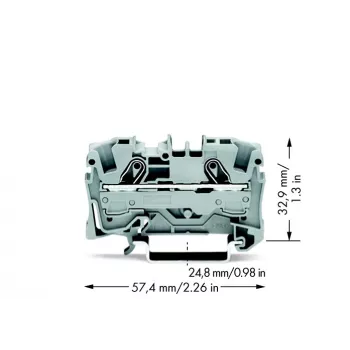WAGO 2006-1201 priechodná svorka, 2-vodičová, 6 mm², 800 V, sivá, DIN lišta 35