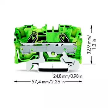 WAGO 2006-1207 2-vodičová uzemňovacia svorka, 6 mm²