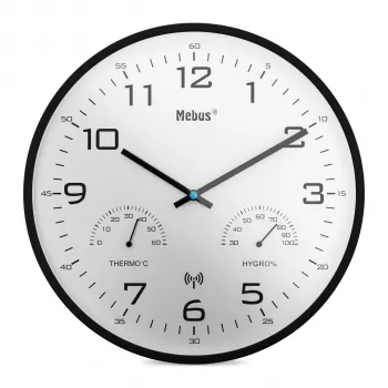 MEBUS 52840 rádiové nástenné hodiny biela 25 cm