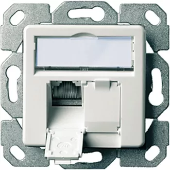 Telegärtner AMJ45 dátový pripojovací modul Cat5e 2xRJ45 tienený biely