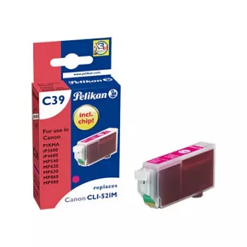 Pelikan kompatibilná atramentová kazeta pre Canon CLI-521M purpurová 9ml