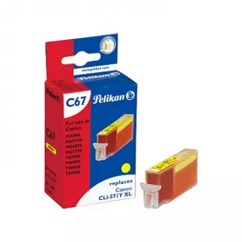 Pelikan kompatibilná atramentová kazeta pre Canon CLI-571Y XL, žltá, vysoká výťažnosť, 11,5 ml