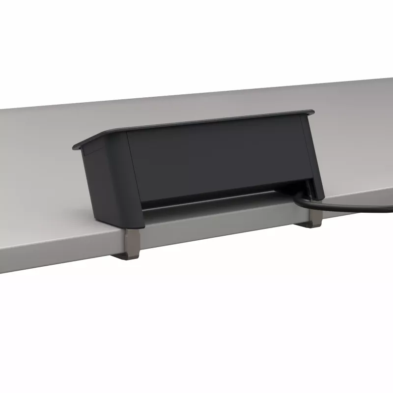 Kindermann CP Office Desk 4-násobný napájací modul (4 x Schuko, 3m kábel, strieborná/čierna)