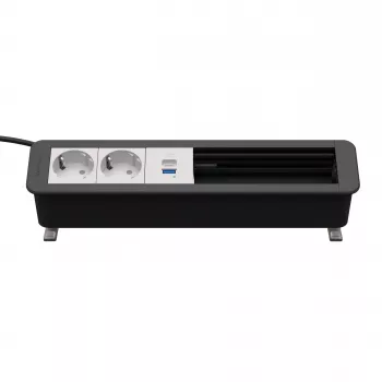 Kindermann CP Office Desk 6-násobný 2x Schuko 1x USB A/C stolové pripojovacie centrum