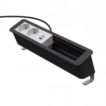 Kindermann CP Office Desk 6-násobný 2x Schuko 1x USB A/C stolové pripojovacie centrum