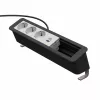 Kindermann CP Office Desk 6-f 3xStr 1xUSB A/C stolový pripojovací panel strieborná/čierna