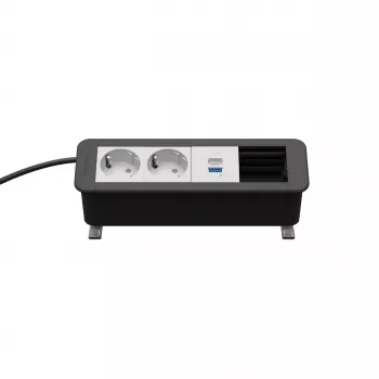 Kindermann CP Office Desk napájací modul 4-násobný 2x Schuko 1x USB-C PD 60W (7550000232)