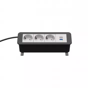 Kindermann CP Office stolový 4-násobný 3x zásuvka 1x USB PD