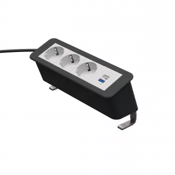 Kindermann CP Office stolový 4-násobný 3x zásuvka 1x USB PD