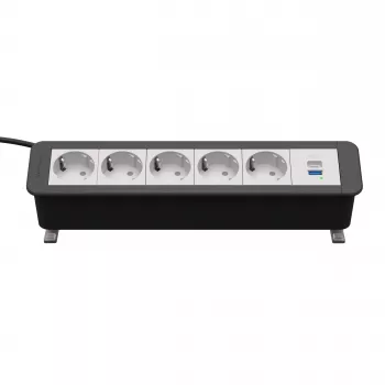 Kindermann CP Office Desk 6-násobný 5x Schuko 1x USB-C PD 60W predlžovací kábel so svorkou