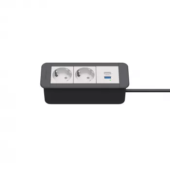 Kindermann CP Office Frame 3-násobný 2x Schuko 1x USB-C PD stolový pripojovací modul