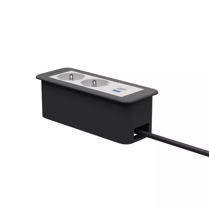 Kindermann CP Office Frame 3-násobný 2x Schuko 1x USB-C PD stolový prípojný modul