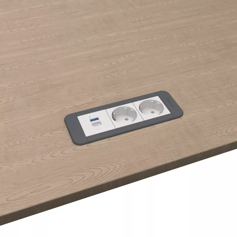 Kindermann CP Office Frame 3-násobný 2x Schuko 1x USB-C PD stolový prípojný modul