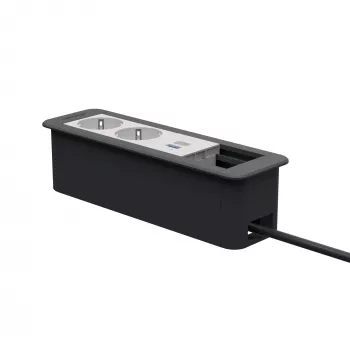 Kindermann CP Office Frame 4-násobný 2x Schuko 1x USB-C PD stolový napájací a dátový modul