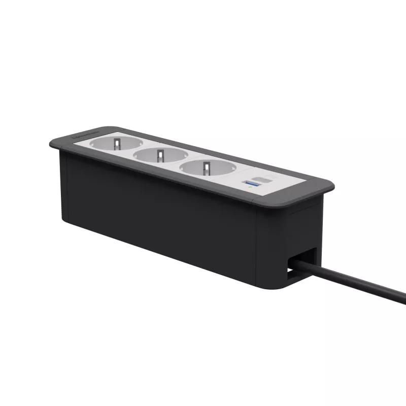 Kindermann CP Office Frame 4-násobný 3x Schuko 1x USB-C PD stolový prípojný modul