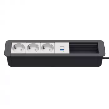 Kindermann CP Office Frame 6-násobný 3x zásuvka 1x USB PD stolový konektivitný hub