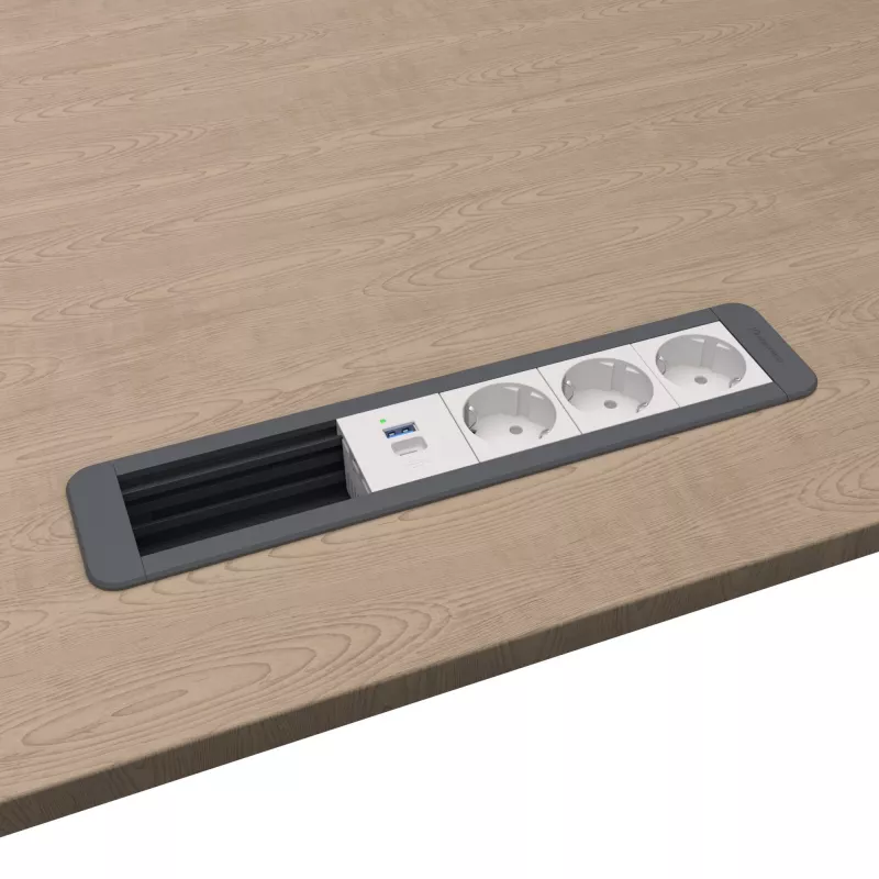 Kindermann CP Office Frame 6f 3xSt 1xUSB PD stolový komunikačný hub