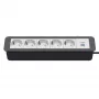 Kindermann CablePort Office Frame 6-násobný 5x Schuko 1x USB-C PD 60W strieborná