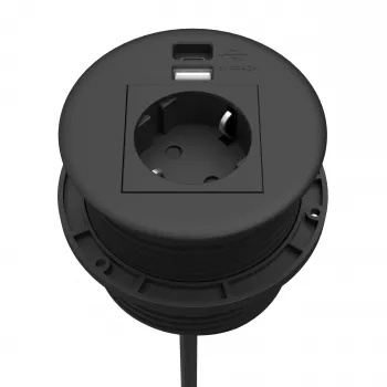 Kindermann CablePort stolový čierny (STS-R90-2 blac) - puzdro stolového pripojovacieho poľa