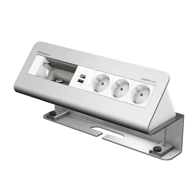 Kindermann CablePort desk 6-násobný 3x napájanie USB stolový upínací modul (7430001163)