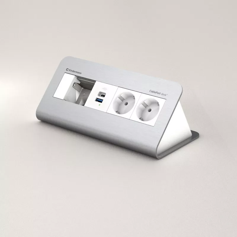 Kindermann CP desk 80 4-slotový 2x napájanie USB stolový prípojný panel