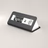 Kindermann CP desk² 80 4-násobný stolový pripojovací panel s 1x napájaním a 1x USB-A, strieborná/čierna