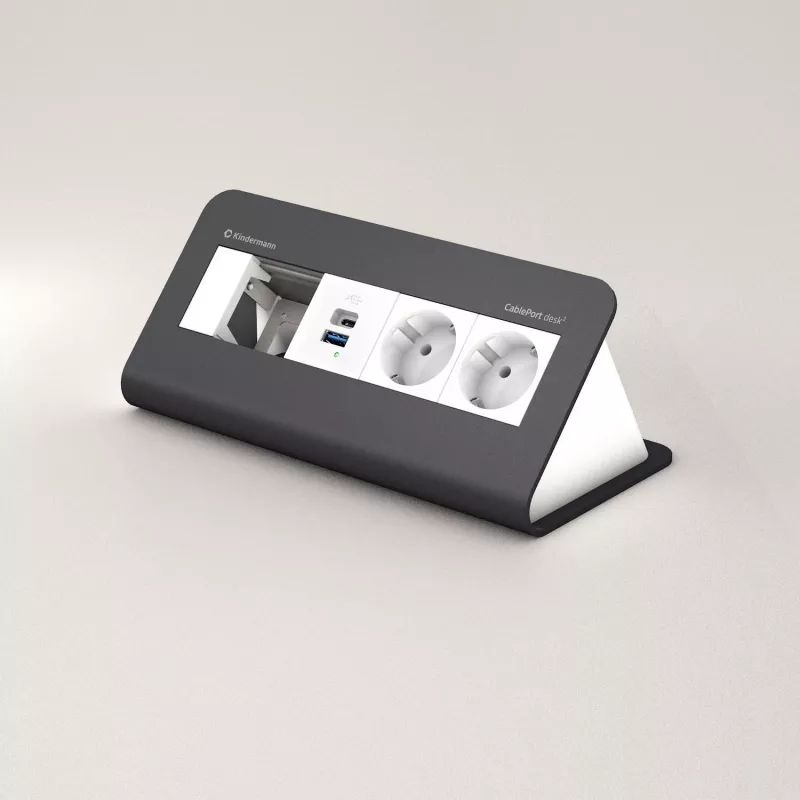 Kindermann CP desk 80 4-násobný 2x napájanie USB (7430001372)