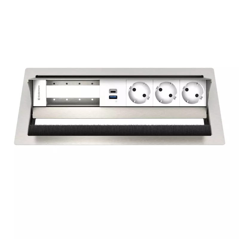 Kindermann CP Standard² VA 6-násobný 3x napájanie, 1x USB stolové pripojovacie pole