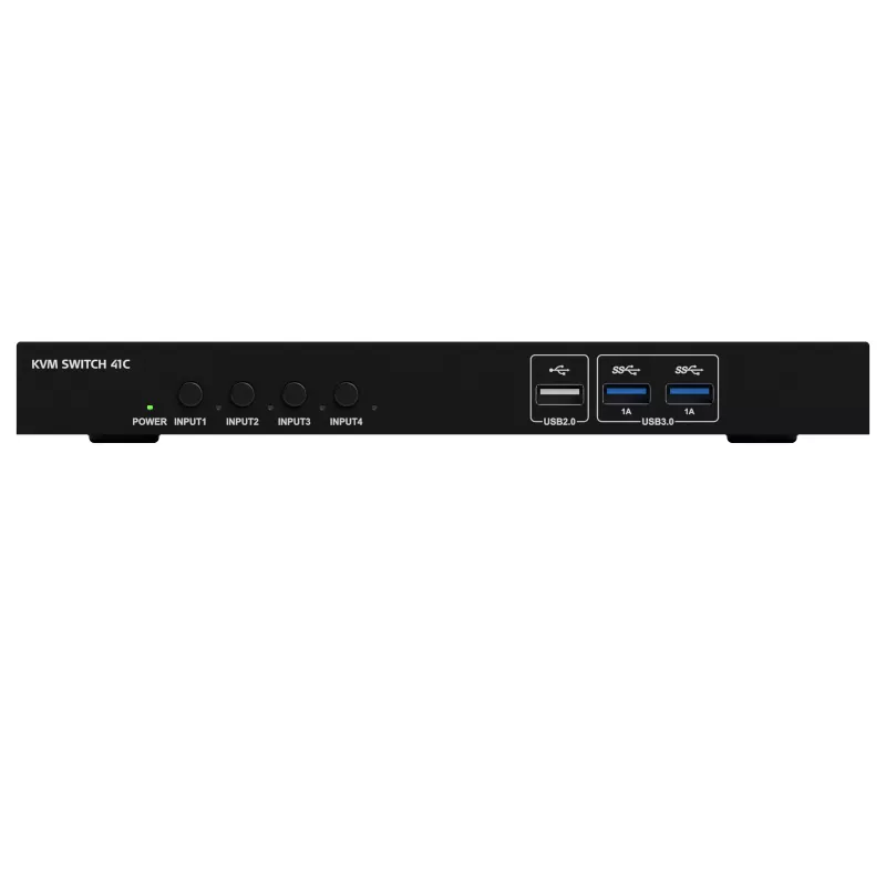 Kindermann KVM Switch 41C - 4-portový digitálny KVM switch s DVI-D, USB, audio, EDID emuláciou