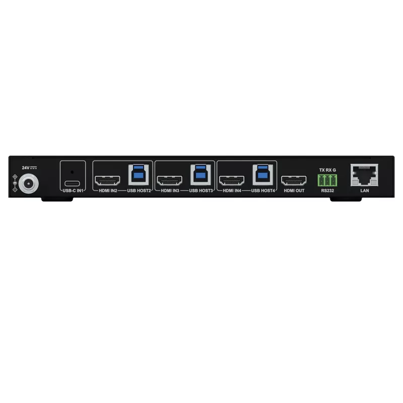 Kindermann KVM Switch 41C - 4-portový digitálny KVM switch s DVI-D, USB, audio, EDID emuláciou