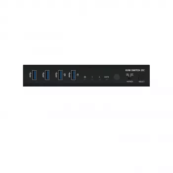 Kindermann KVM Switch 21C - 2-portový DVI-I KVM switch s audio a USB hubom