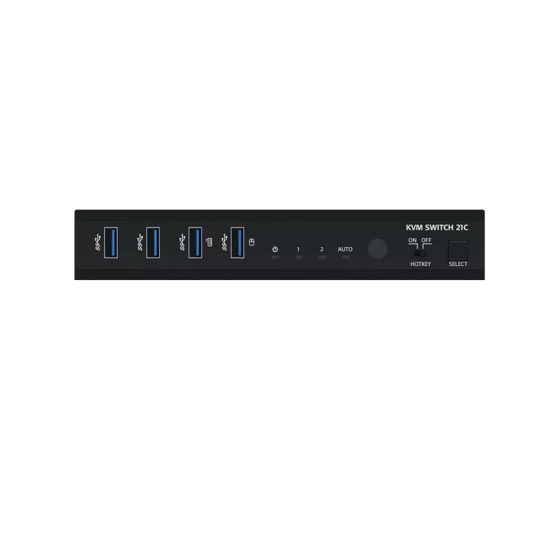 Kindermann KVM Switch 21C - 2-portový DVI-I KVM switch s audio a USB hubom