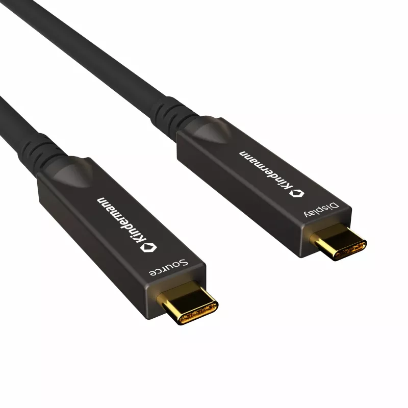 Kindermann USB-C AOC Full Feature kábel 12m konektor samec/konektor samec