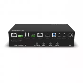 Kindermann MultiSwitch 31 HDBT 2.0 vysielač / prezentačný switch - 3x1 USB-C & HDMI cez HDBaseT - Telnet - RS-232 - 4K UHD