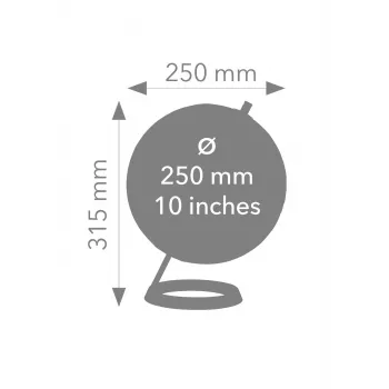 TROIKA glóbus 23.5 Degrees (G2507-P2P2/CB) - stolný glóbus ťažítko, chrómová základňa, 60mm