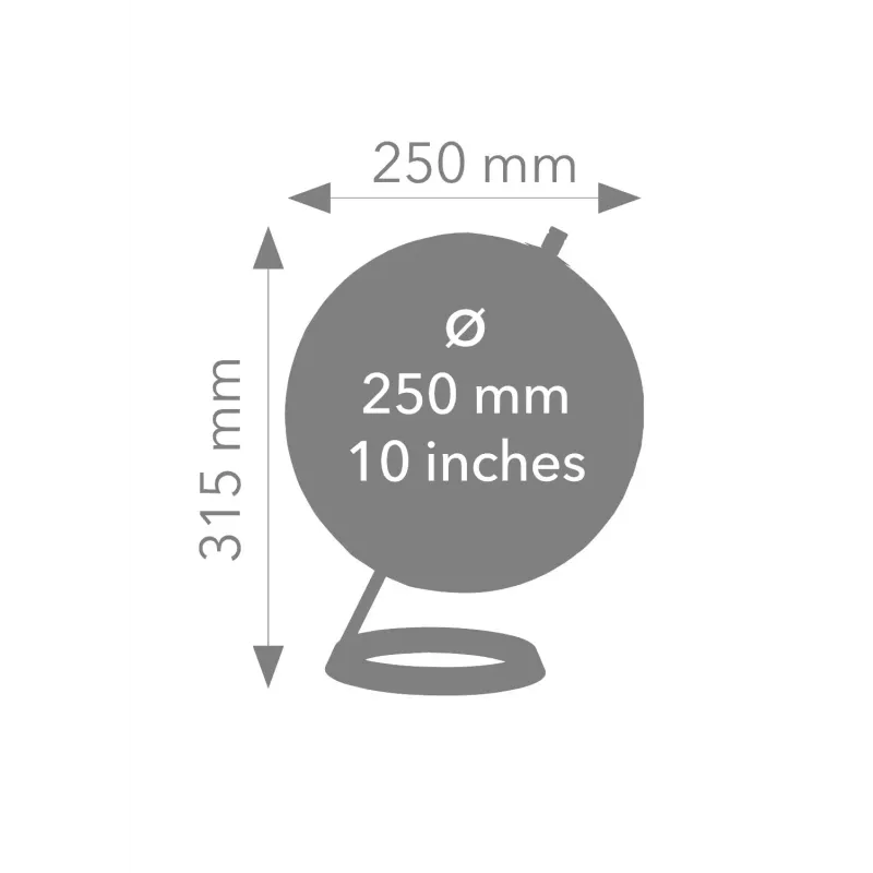 TROIKA Globe 23.5 Degrees (G2507-P2P2/CB) - stolový glóbus a papierové závažie, chrómová základňa, 60mm