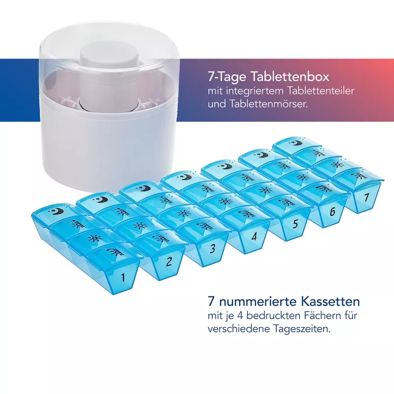 First Aid Only dávkovač tabliet s delièkou tabliet modrá biela