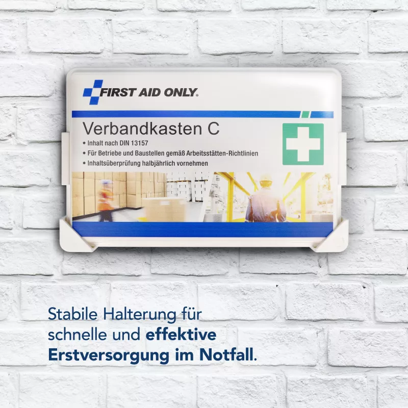 First Aid Only nástenný držiak na lekárničku C, predvŕtané otvory, biely/sivý