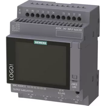 Siemens LOGO! 24 RCE logický modul s displejom, 24V AC/DC, 8 digitálnych vstupov, 4 reléové výstupy, Ethernet