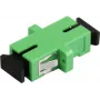 SYNERGY21 SC/APC optický adaptér, Singlemode, Simplex, PVC, keramická objímka, s prírubou, zelený