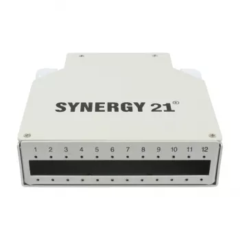 SYNERGY21 optický patch panel pre DIN lištu 12x LC duplex / SC simplex adaptér bez spojok - kábel