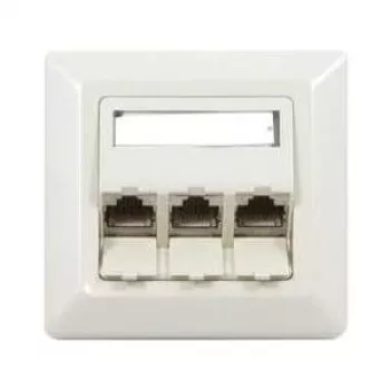 Synergy 21 S216327 RJ-45 Cat6a sieťová nástenná zásuvka, 2-port, tienená, biela (RAL 9010)
