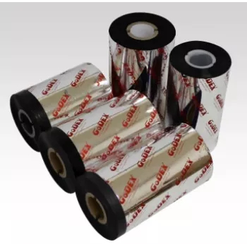 GODEX GWR 745 termotransferová páska 110mm x 450m 1 palcový jadro čierna vosk-pryskyrica