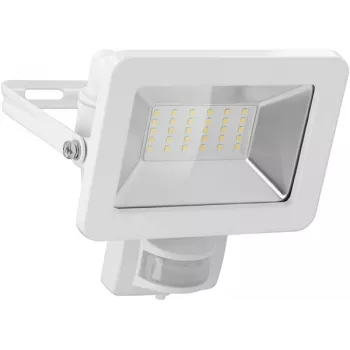 Goobay vonkajší LED reflektor 30 W s pohybovým senzorom, 2400 lm, 4000 K, IP65, PIR senzor, montáž na stenu, kábel 0,5 m