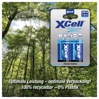 XCell Performance alkalická batéria LR14 Baby C 2 ks - 1,5 V - nenabíjateľná