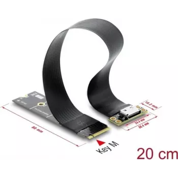 Delock M.2 Key M na 1 x OCuLink SFF-8612 konvertor s 20 cm káblom