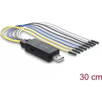 Delock USB 2.0 na TTL UART sériový konvertor, 3V/5V, 6-pinový konektor, 30 cm kábel