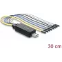 Delock USB 2.0 na TTL UART sériový konvertor, 3V/5V, 6-pinový konektor, 30 cm kábel